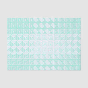 Papier Mousseline La clé grecque Motif en vert et blanc de Seafoam