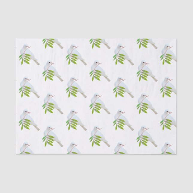 Papier Mousseline La colombe avec le papier de tissus de la branche  (Recto)