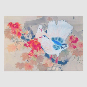 Papier Mousseline La colombe dans les feuilles d'automne, Watanabe S