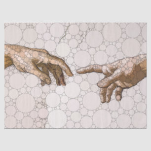 Papier Mousseline La création d'Adam, mains par après Michel-Ange