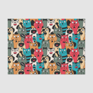Papier Mousseline La Crowd of cats