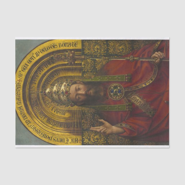 Papier Mousseline La Déité Enthronée, Christ, Le Retable De Gand (Recto)