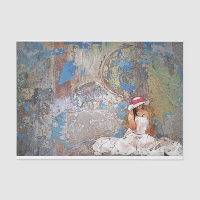 Papier Mousseline Là, Elle Est Assis Tissu De Découpage (Recto)