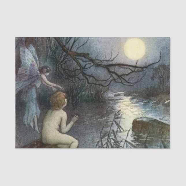 Papier Mousseline ”La Fée de la Lune” par Warwick Goble (Recto)