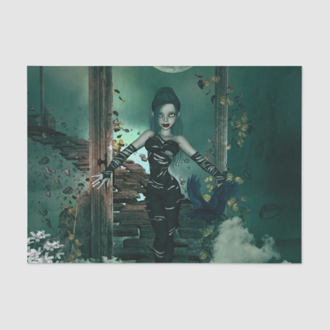 Papier Mousseline La fée noire de la nuit (Recto)