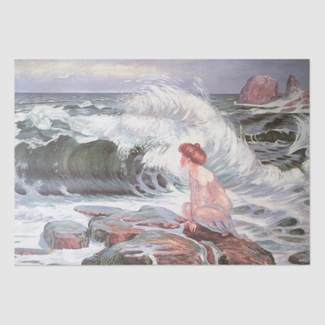 Papier Mousseline La femme et la vague (par Frantisek Kupka) (Recto)