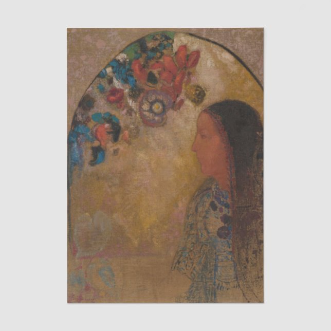 Papier Mousseline La fenêtre gothique par Odilon Redon (Recto)