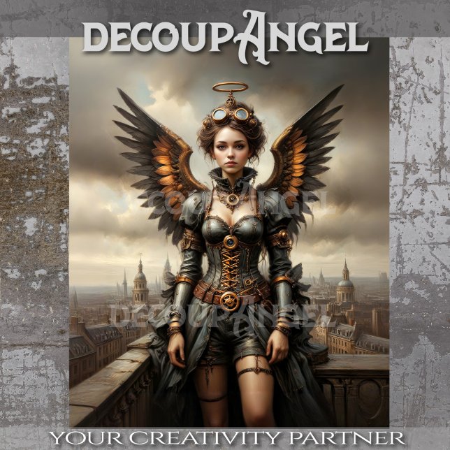 Papier Mousseline La gardienne ailée déroupage la femme (Créateur téléchargé)