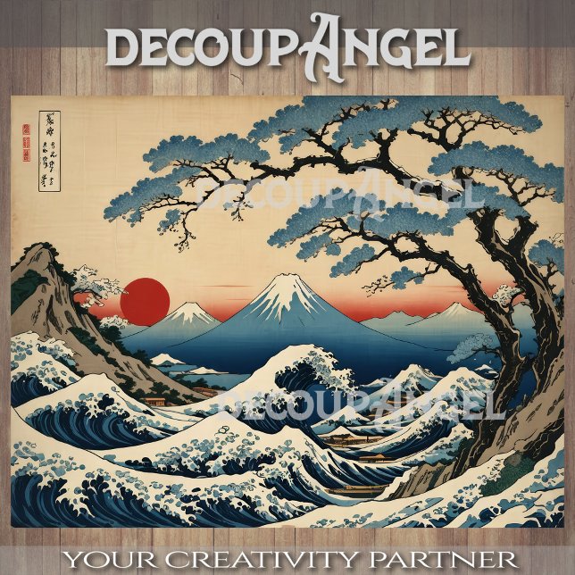 Papier Mousseline La Grande Vague au large de Kanagawa #2 -Découpage (Créateur téléchargé)