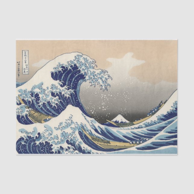 Papier Mousseline La Grande Vague au large de Kanagawa Hokusai (Recto)