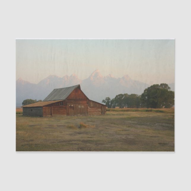 Papier Mousseline La grange en bois rouge nous cale son toit (Recto)