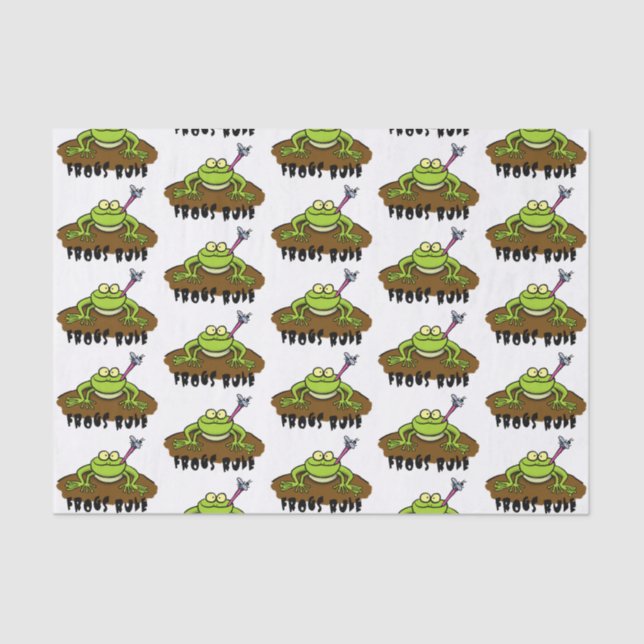 Papier Mousseline La grenouille règle drôle dessin de grenouille ver (Recto)