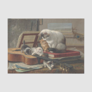 Papier Mousseline La leçon de musique de Henriette Ronner-Knip