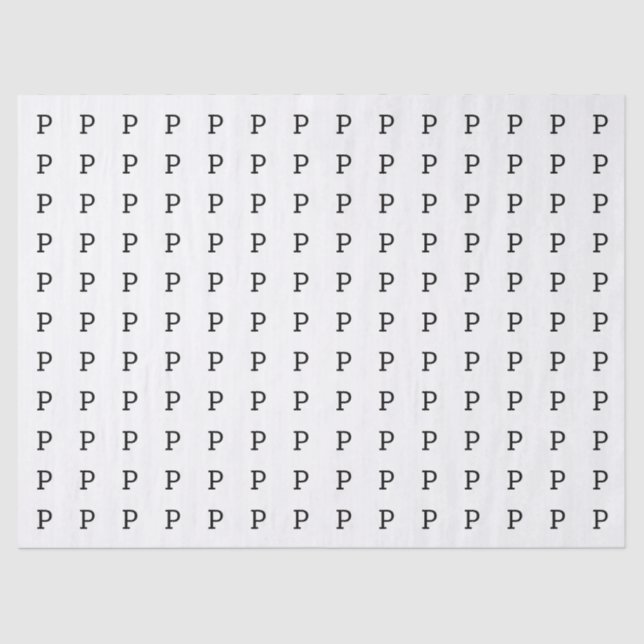 Papier Mousseline La lettre P ou votre initiale (Recto)
