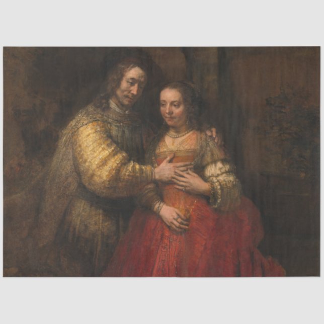 Papier Mousseline La mariée juive (par Rembrandt) (Recto)