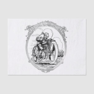 Papier Mousseline La moto vintage engendre le Jour-Anniversaire