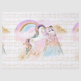 Papier Mousseline La musique de princesse Rainbow de licorne tient