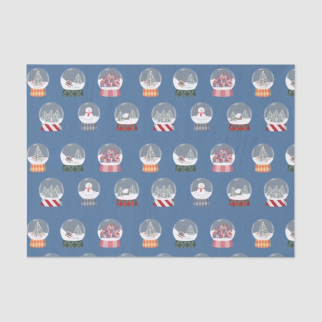 Papier Mousseline La neige globes motif - (Recto)