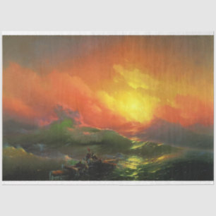 Papier Mousseline La Neuvième vague (Mer orageuse au coucher du sole