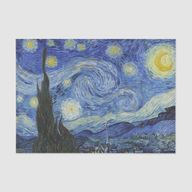 Papier Mousseline La nuit étoilée de Van Gogh (Recto)