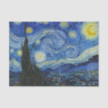 Papier Mousseline La nuit étoilée par Vincent van Gogh<br><div class="desc">La nuit étoilée,  1889 par Vincent van Gogh. Il représente la vue depuis la fenêtre est de sa chambre d'asile à Saint-Rémy-de-Provence,  juste avant le lever du soleil,  avec l'ajout d'un village imaginaire.</div>