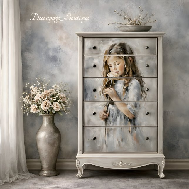 Papier Mousseline La page de découpage de grâce de l'hiver (Winter's Grace Decoupage Tissue Paper Mockup)