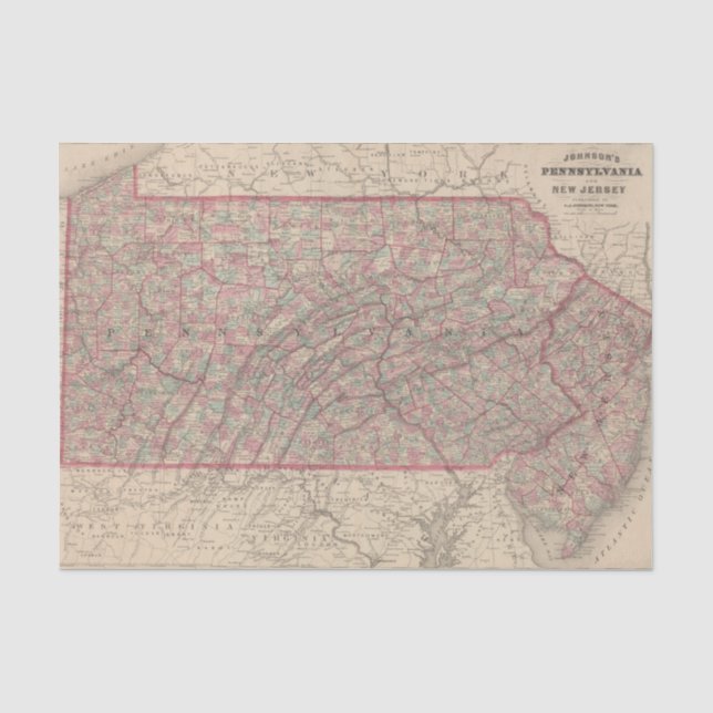 Papier Mousseline La Pennsylvanie et New Jersey 2 (Recto)