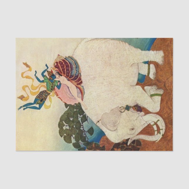 Papier Mousseline « La perle de l'éléphant » par Edmund Dulac (Recto)