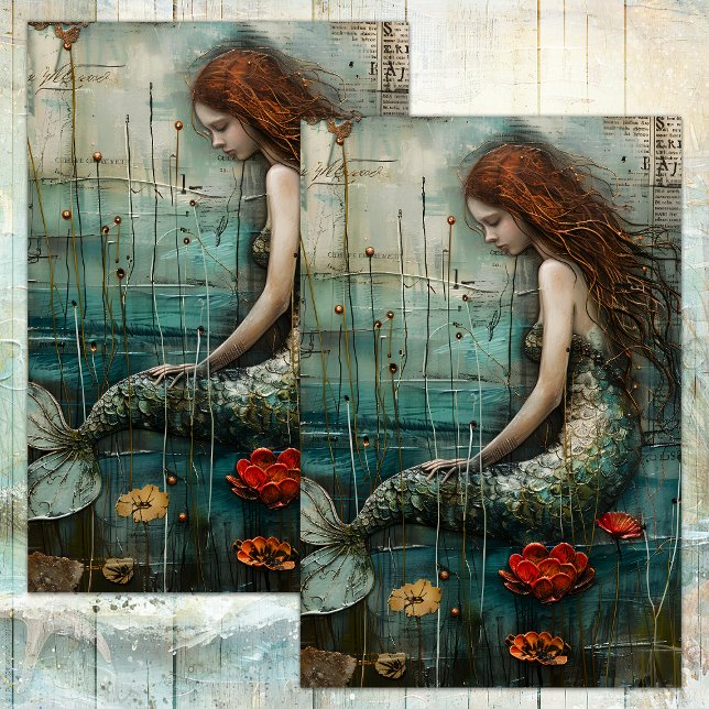 PAPIER MOUSSELINE LA PETITE SIRENE DECOUPAGE (THE LITTLE MERMAID DECOUPAGE TISSUE PAPER)