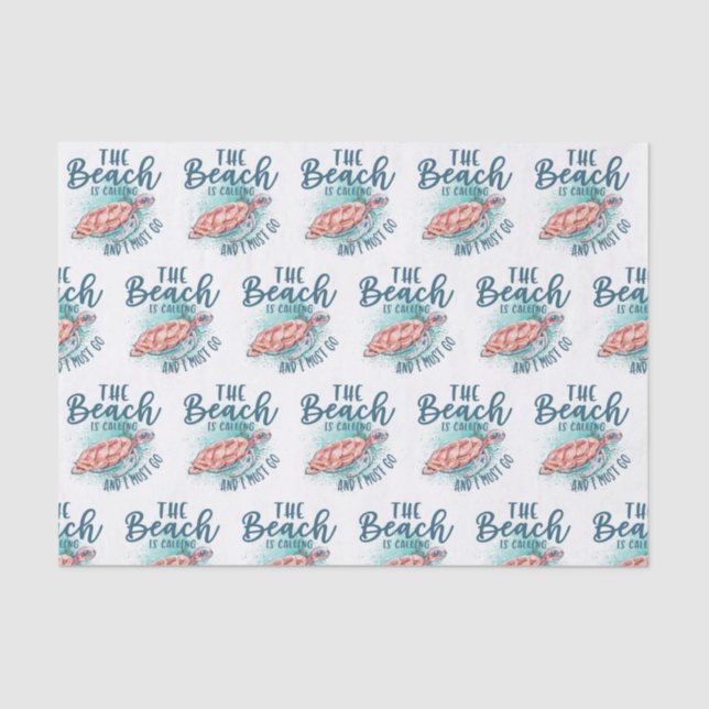 Papier Mousseline La plage appelle et je dois y aller (Recto)