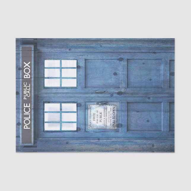 Papier Mousseline La police drôle téléphone la cabine téléphonique (Recto)