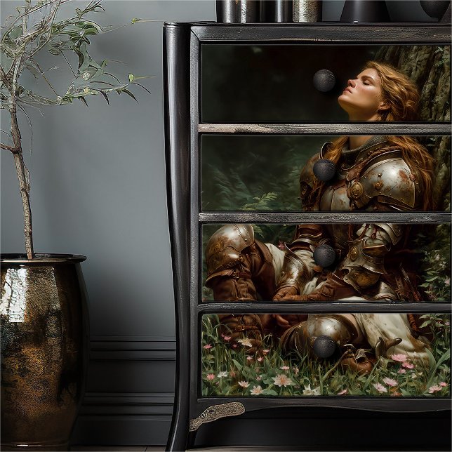 Papier Mousseline La Prière du Chevalier | Guerrière dans la forêt (Créateur téléchargé)