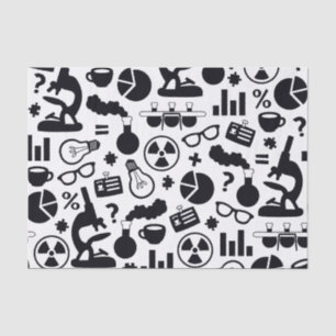 Papier Mousseline La Science pour le motif de scientifique (noir et