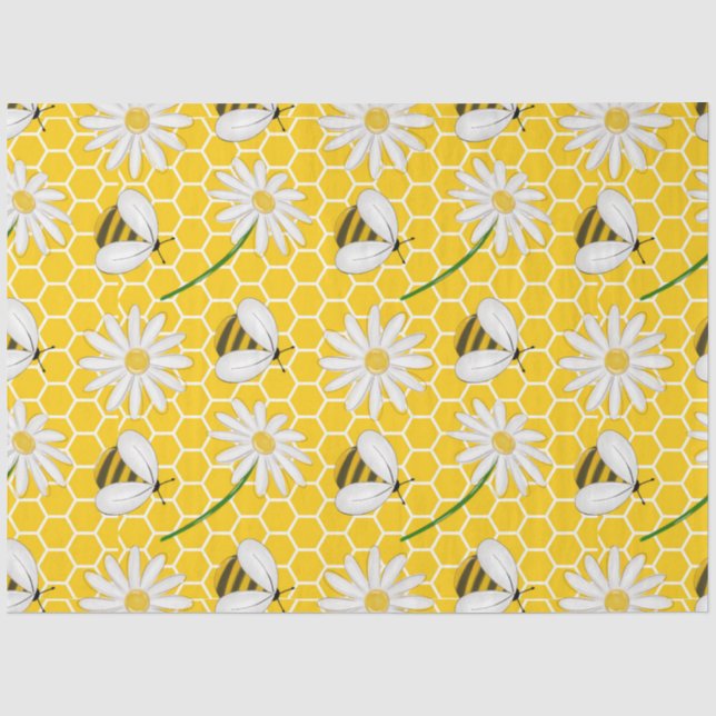 Papier Mousseline La série abeille bourdon et miel Design 3 (Recto)