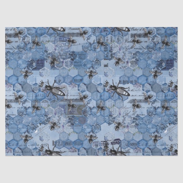 Papier Mousseline La série Blue Bee Design 2 (Recto)