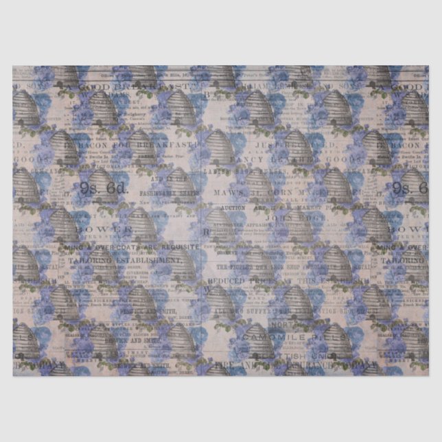 Papier Mousseline La Série Blue Bee Design 3 (Recto)