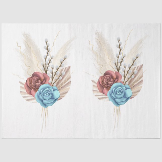 Papier Mousseline La série Boho Bouquet Design 10 (Recto)