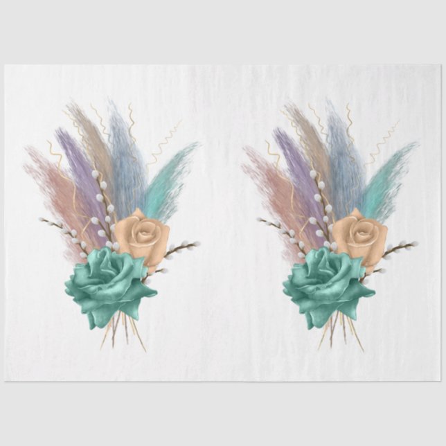 Papier Mousseline La série Boho Bouquet Design 12 (Recto)