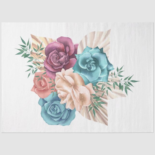 Papier Mousseline La série Boho Bouquet Design 15 (Recto)