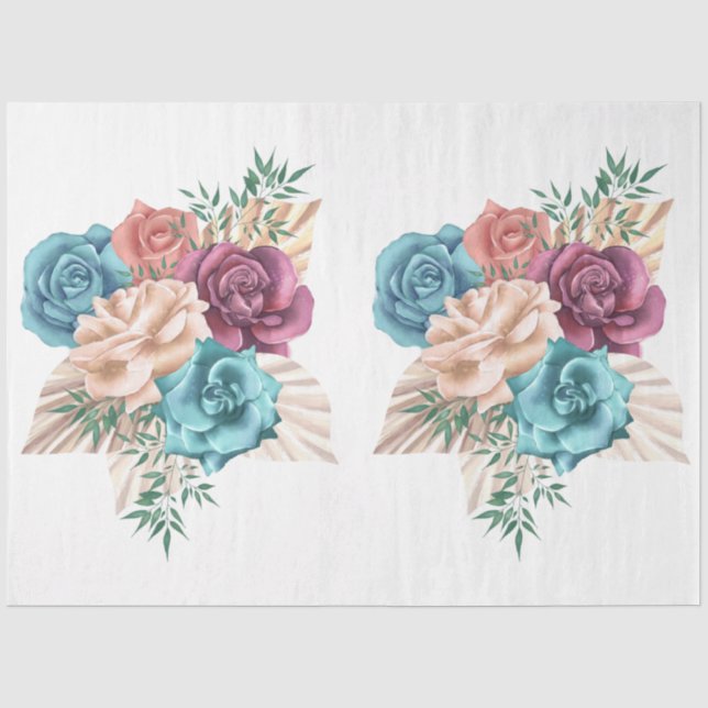 Papier Mousseline La série Boho Bouquet Design 16 (Recto)