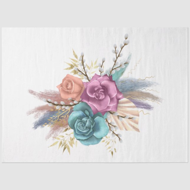 Papier Mousseline La série Boho Bouquet Design 7 (Recto)