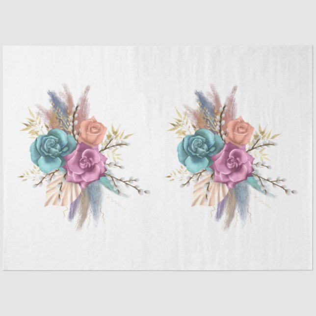 Papier Mousseline La série Boho Bouquet Design 8 (Recto)