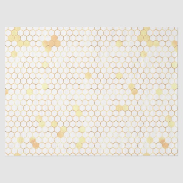 Papier Mousseline La série d'abeilles rose et or, modèle 6 (Recto)