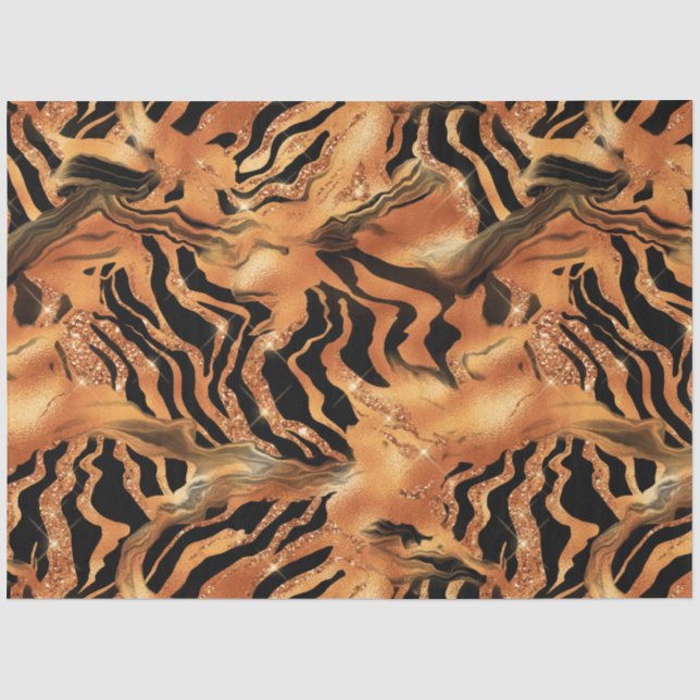 Papier Mousseline La série Glitter Tiger Design #10 (Recto)