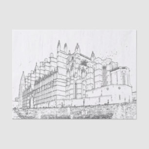 Papier Mousseline La Seu, la cathédrale de Palma de Mallorca - Espag