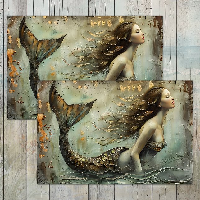 PAPIER MOUSSELINE LA SIRÈNE DORÉE DÉCOUPAGE (THE GILDED MERMAID DECOUPAGE TISSUE PAPER)