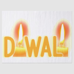 Papier Mousseline La typographie de Diwali illumine la lumière des b