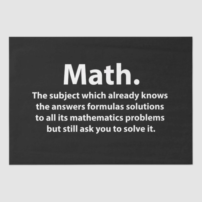 Papier Mousseline La typographie mathématique Les maths amusantes (Recto)