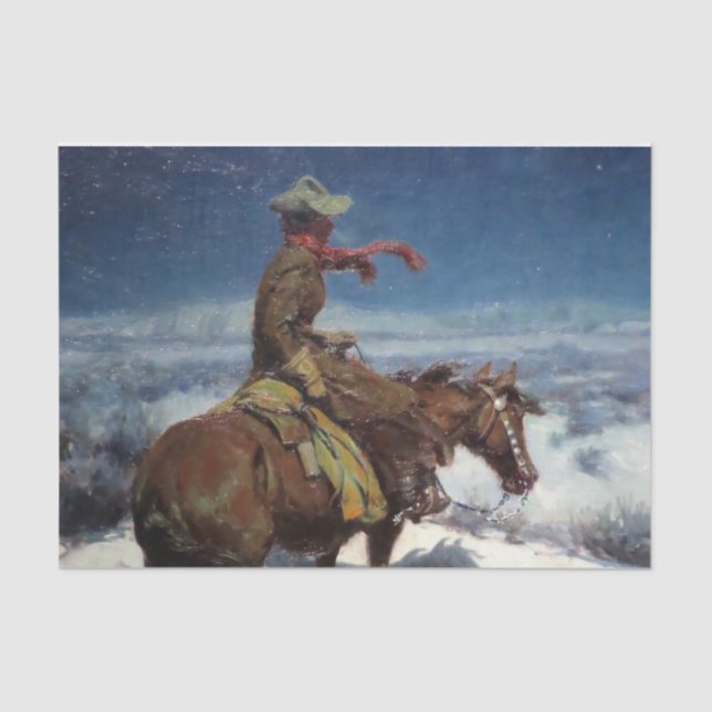 Papier Mousseline "La veillée solitaire" par W Herbert Dunton (Recto)