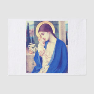 Papier Mousseline La Vierge Marie et l'Enfant Jésus grâce de la Rena
